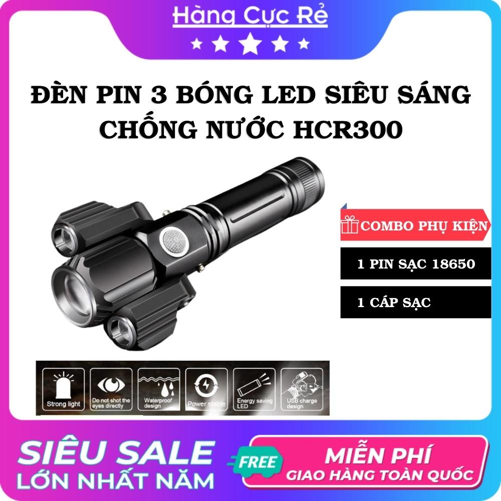 Đèn pin 3 led siêu sáng mini cầm tay HCR300, chiếu xa, chống nước - Shop Hàng Cực Rẻ