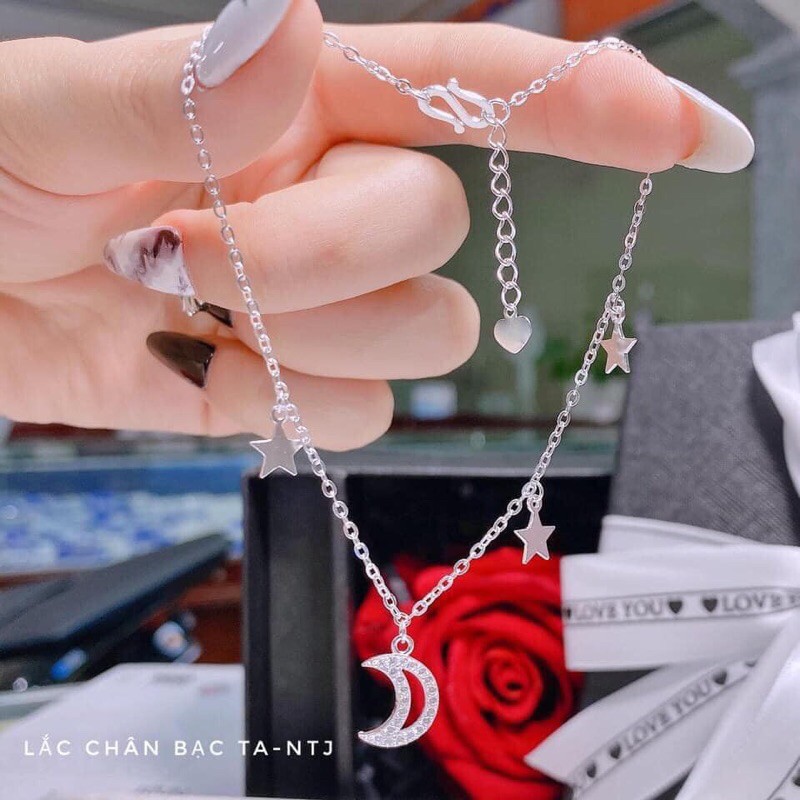 Lắc chân trăng sao mẫu mới - LINH'S MIU SILVER - Lắc chân bạc