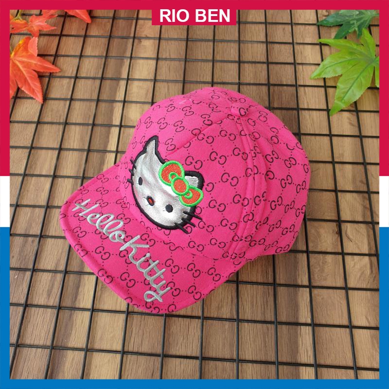 Nón bé gái thêu hình Hello Kitty dễ thương, cho bé từ 2-7 tuổi RBN093