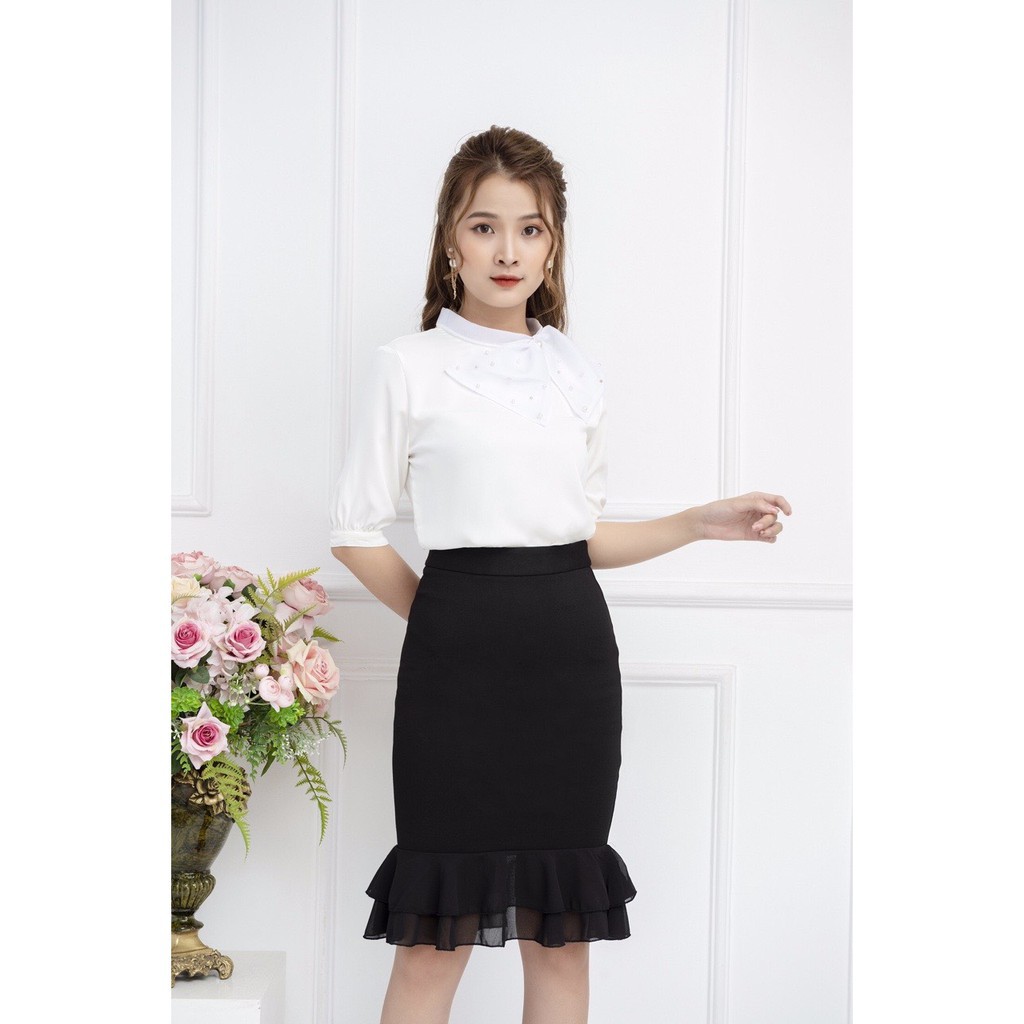 -Hàng nhập khẩu  Chân váy đuôi cá phối voan sang trọng và quý phái - Hiền Trần Boutique Liên hệ mua hàng  084.209.1989 | BigBuy360 - bigbuy360.vn