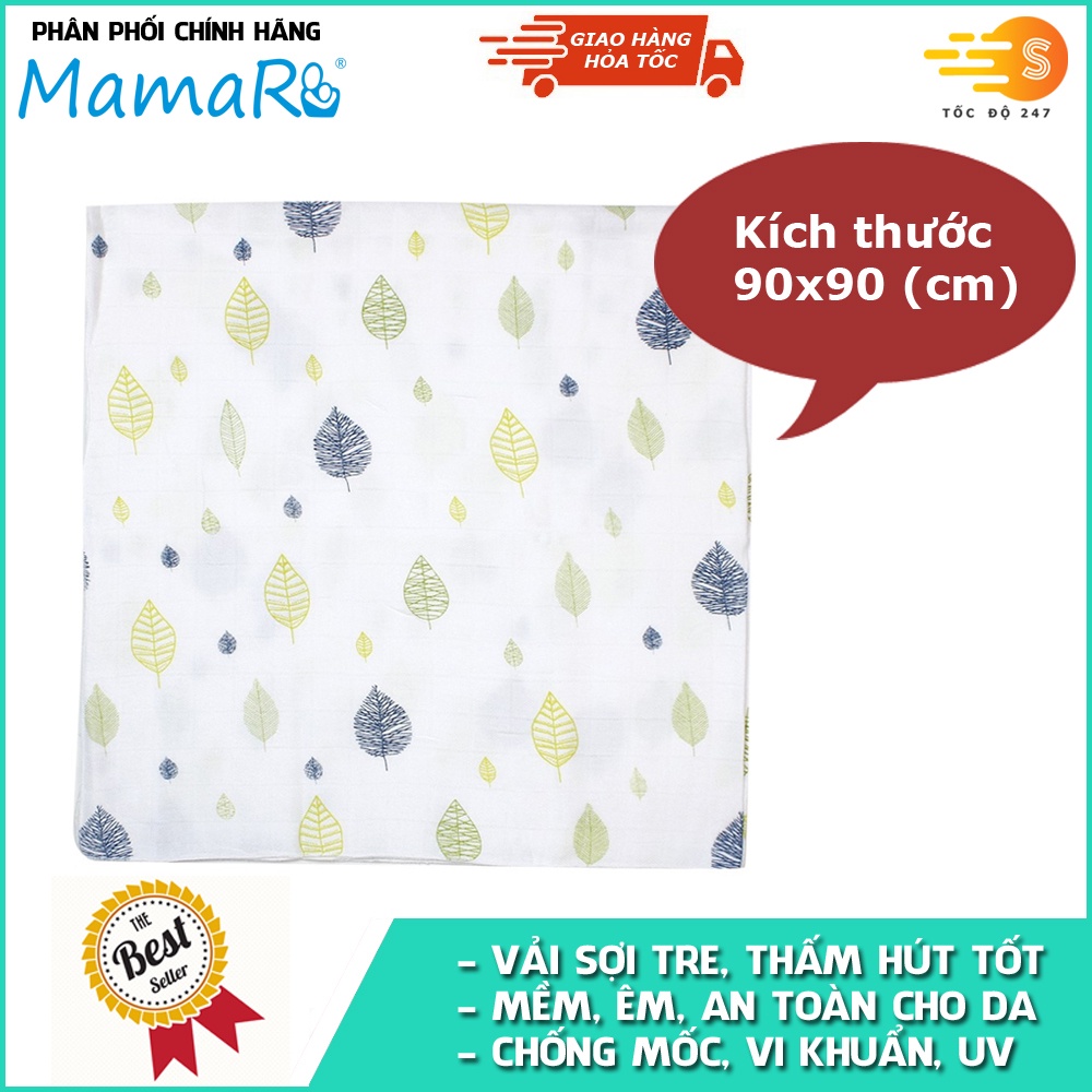 Khăn tắm vải sợi tre cho bé 90x90 Mamaru MA-KT90X90 - Diệt khuẩn, hút ẩm tốt, kháng tia UV