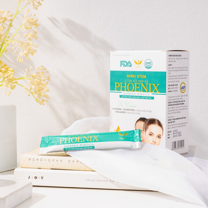 Thức uống đẹp da, điều hòa nội tiết tố, trắng da Phoenix Pharma dạng bột cốm sủi  [hộp 30gói] date t11.2024