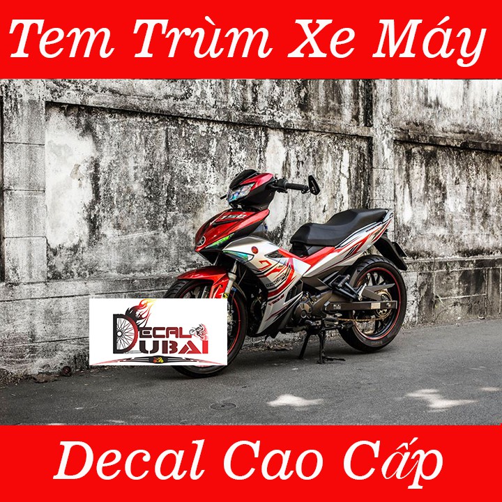 Tem Trùm Xe Exciter 150 Trắng Đỏ