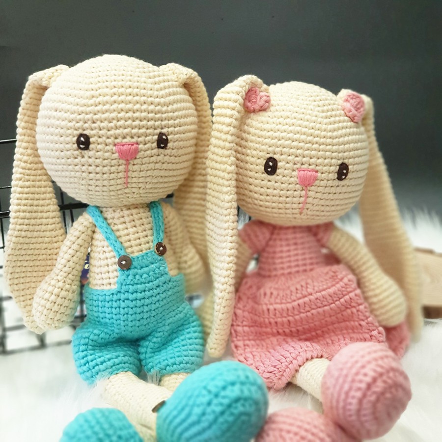 Thỏ Anna bông móc len handmade cao cấp Amigurumi - SP000282