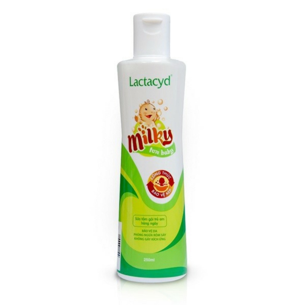 Sữa tắm gội Latacyd Milky chống rôm sảy 250ml cho bé sơ sinh