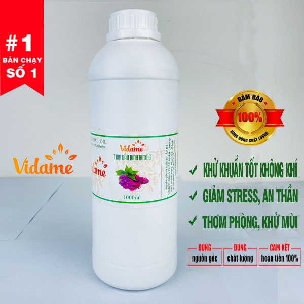 [TRỢ GIÁ] 1 Lít Tinh Dầu Đinh Hương Nguyên Chất VIDAME - Chính Hãng, Hương Thơm Sang Trọng, Khử Mùi, Xông Thơm Phòng