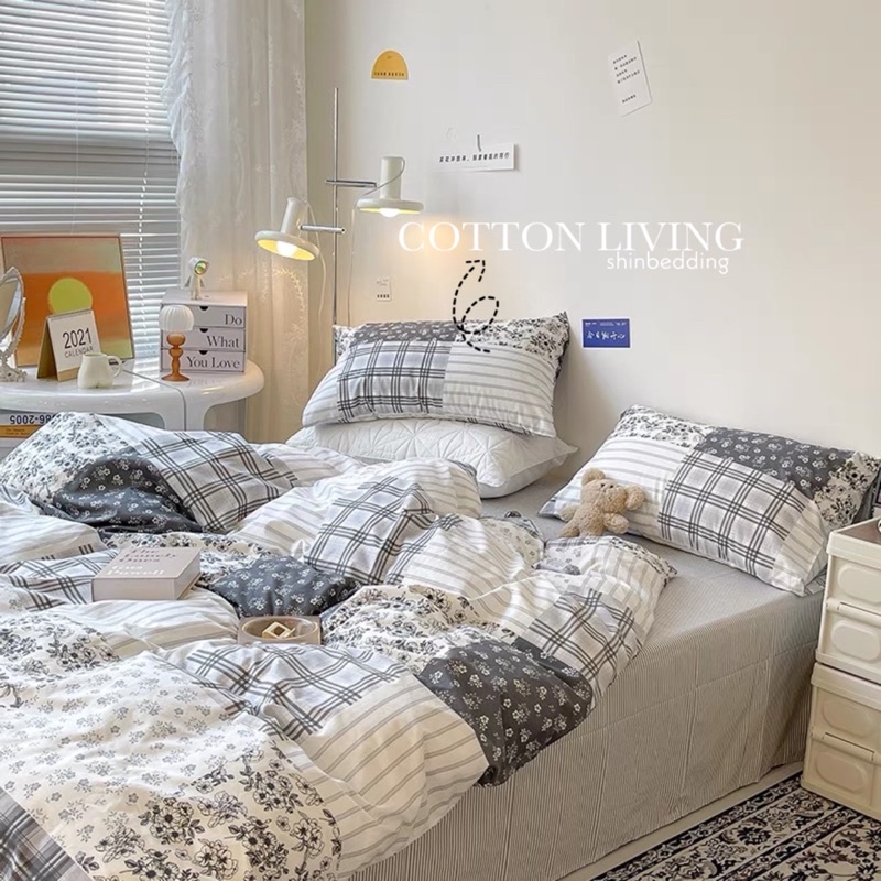 Set Bộ Vỏ Cotton Living Hoa Nhí Kiểu Vintage Chất Mát, Thấm hút tốt- 6 Mẫu Tại shinbedding