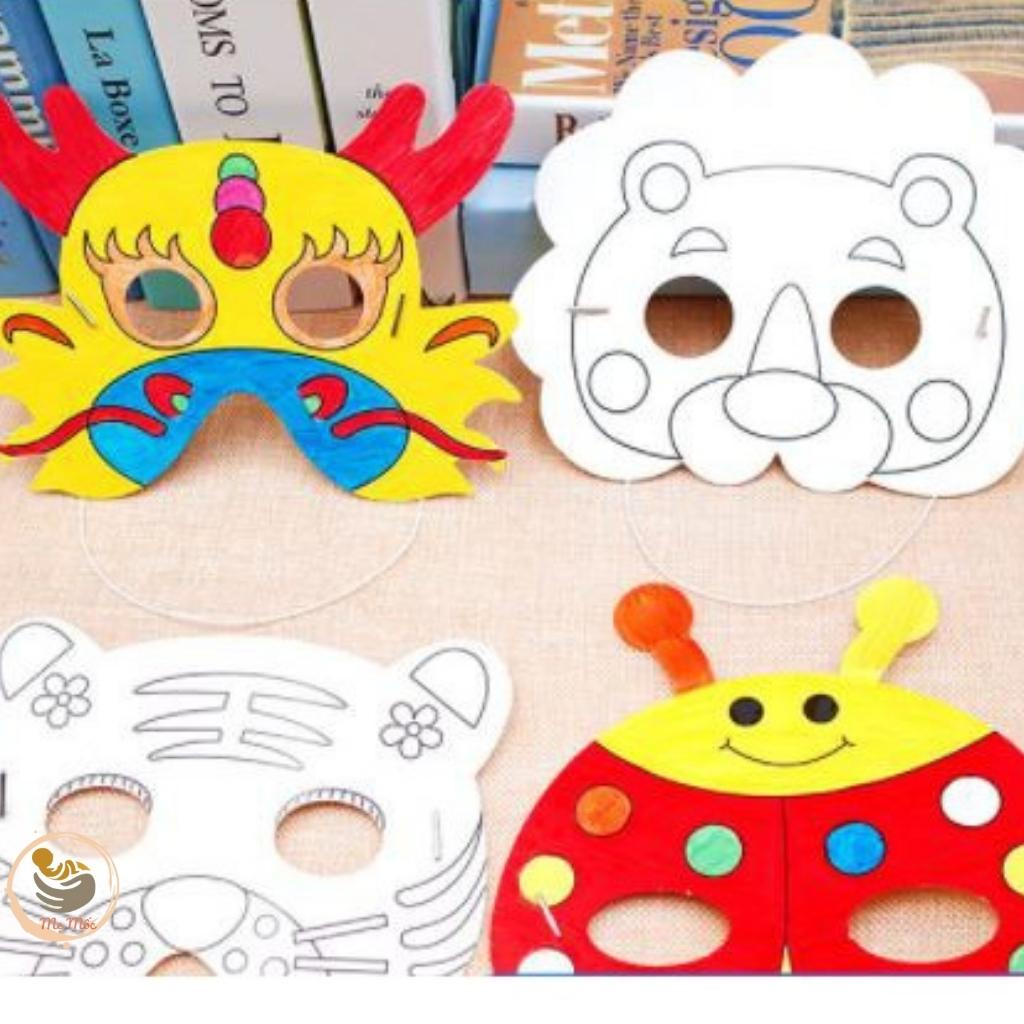 Mặt Nạ Giấy Vẽ Tô Màu Thủ Công Graffiti Họa Tiết Hoạt Hình Dễ Thương Cho Trẻ Em Mẫu Hot Shop Mẹ Mốc