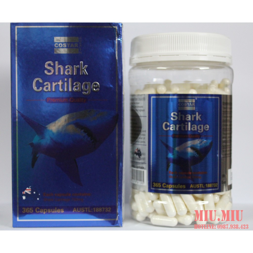 Viên uống sụn cá mập Costar Shark Cartilage 750mg 365 viên