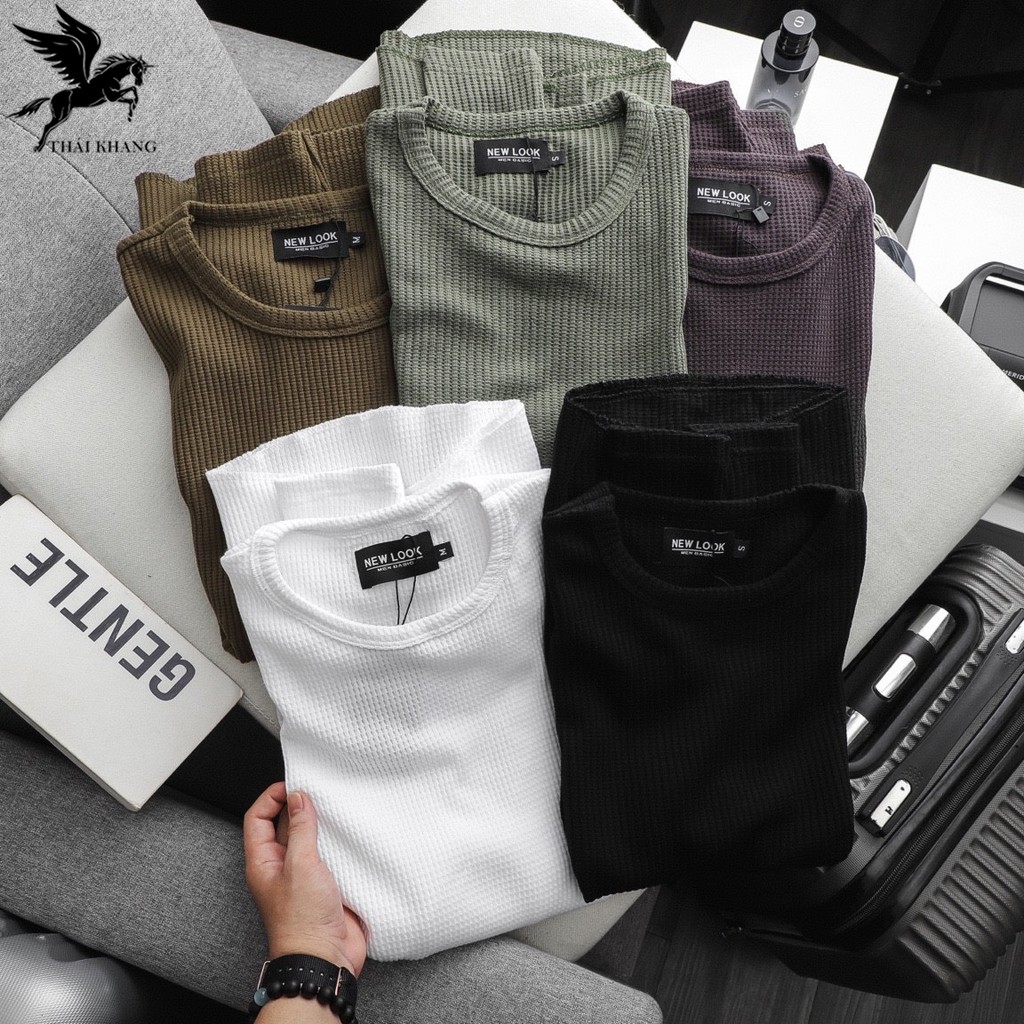 Áo thun nam cổ tròn dài tay chất cotton 100% cao cấp co giãn tốt form trẻ trung