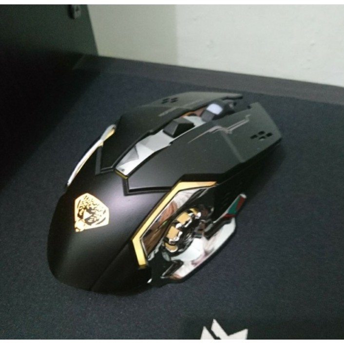 Chuột không dây chuyên game Divipard Q3 Silent Led màu dùng pin sạc