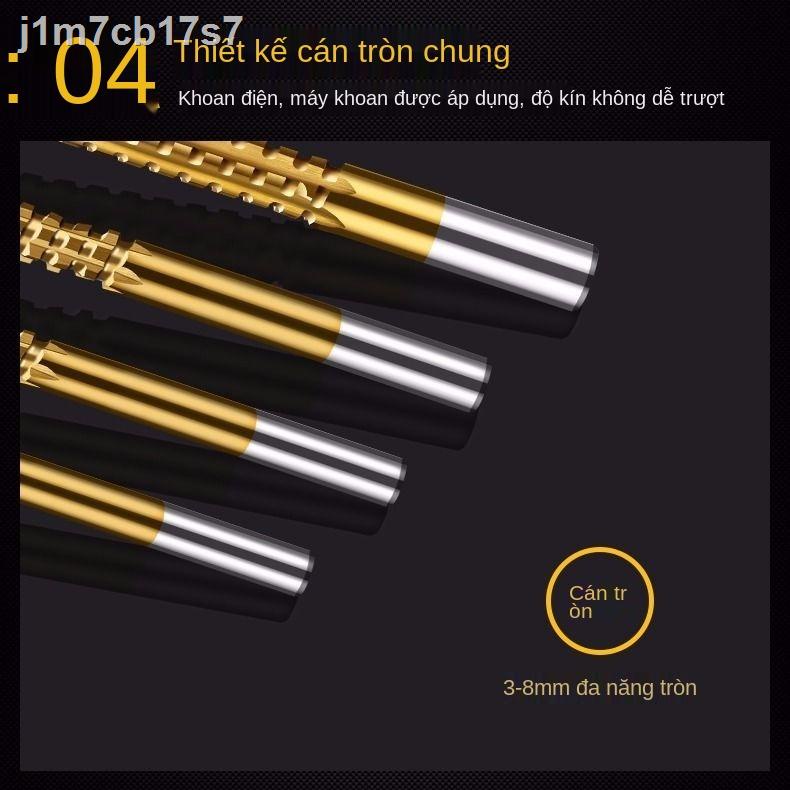 HOT- [ Ảnh thật ]◙❉Máy khoan răng cưa mũi xoắn kim loại đục lỗ gia dụng chế biến gỗ rãnh doa 6mm điện cầm tay 8mm đầu qu