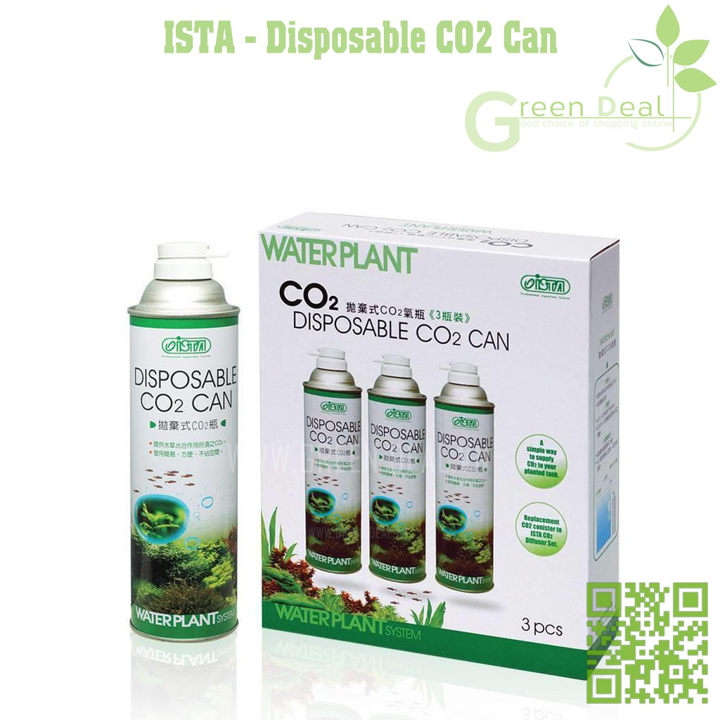 ISTA - Disposable CO2 can (Bộ 3 lon) - Lon thay thế cho bộ kit CO2 chuyên dùng thủy sinh