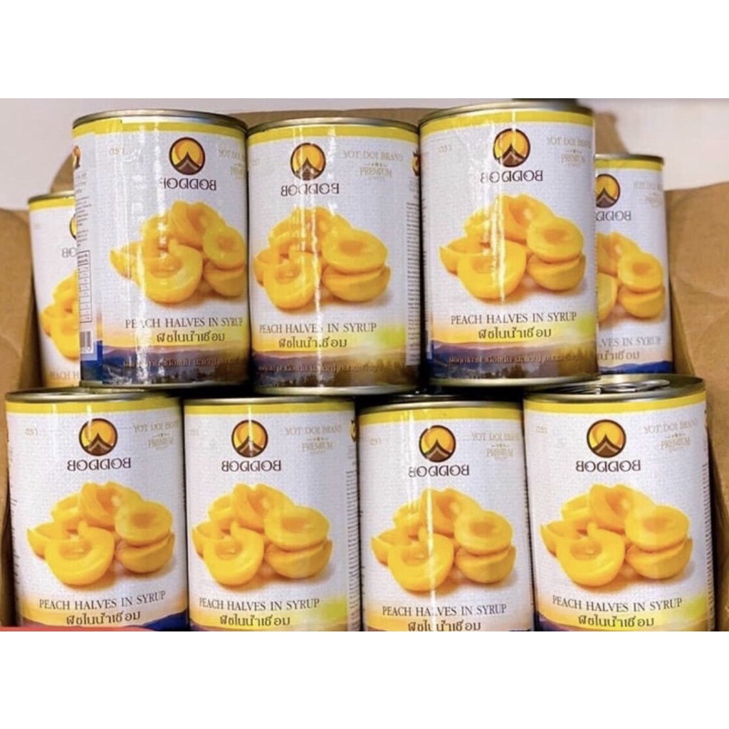 Đào Ngâm BODDOB Thái Lan hộp thiếc 820gr