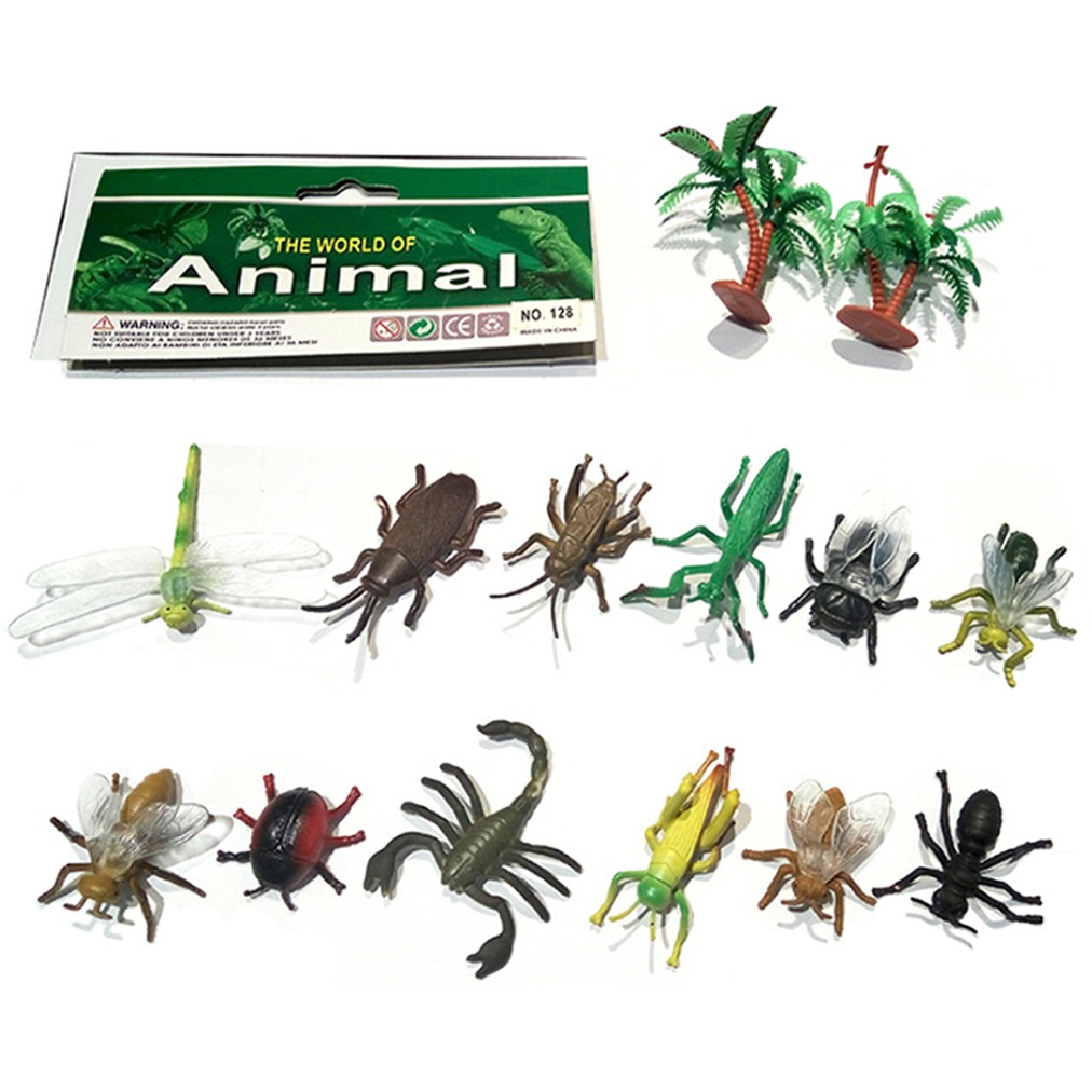 Bộ đồ chơi mô hình Côn Trùng bằng nhựa New4all Animal World cho bé khám phá thế giới động vật tặng 4 cá vàng sống động