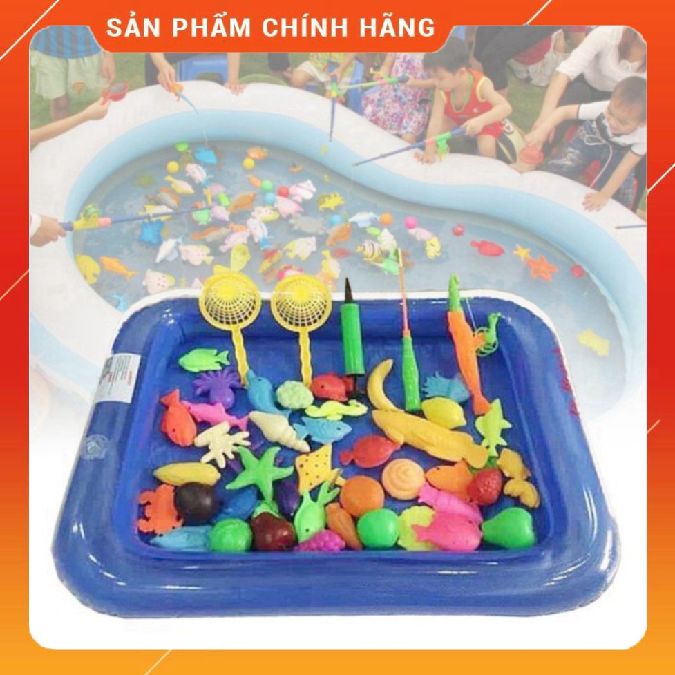 Bộ Đồ Chơi Câu Cá Tại Nhà Cho Bé (Kèm Bể Phao, Có Bơm Tay) | (HO2)