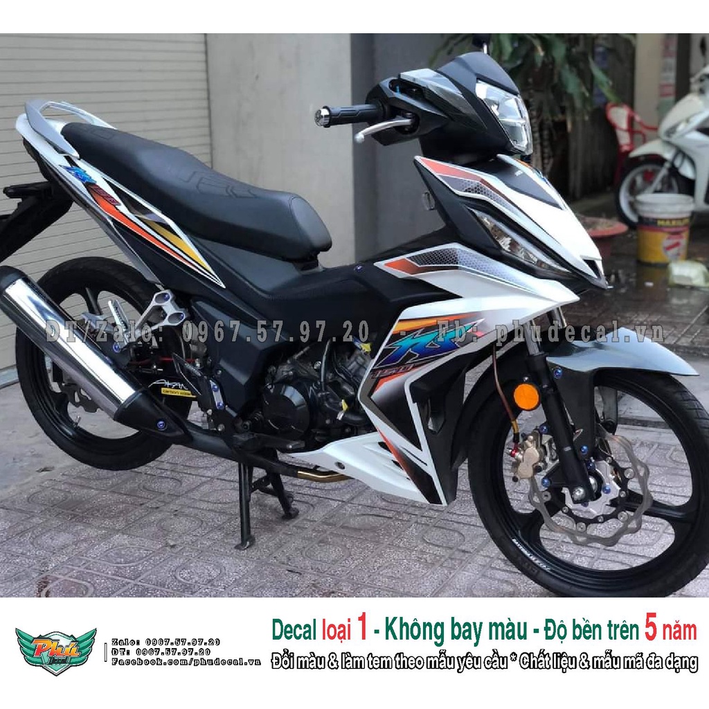 Tem rời xe Winner Rs trắng đen Mới (A)
