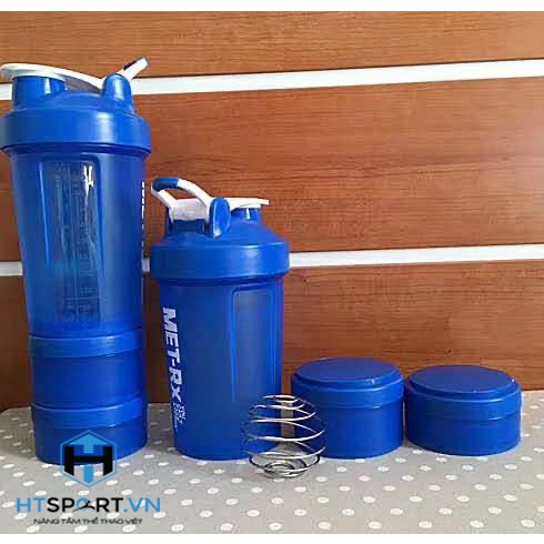 Bình Lắc Tập Gym 600ML Met Rx 3 Ngăn Shaker Đựng Nước Thể Thao Thể Hình Nhiều Màu Có Lò Xò Lắc Cao Cấp