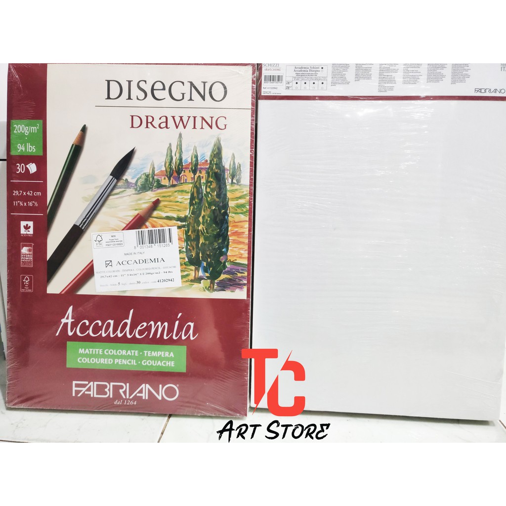 SỔ A3 FABRIANO ACCADEMIA DRAWING 200gsm 30 Tờ -  Không lò xo