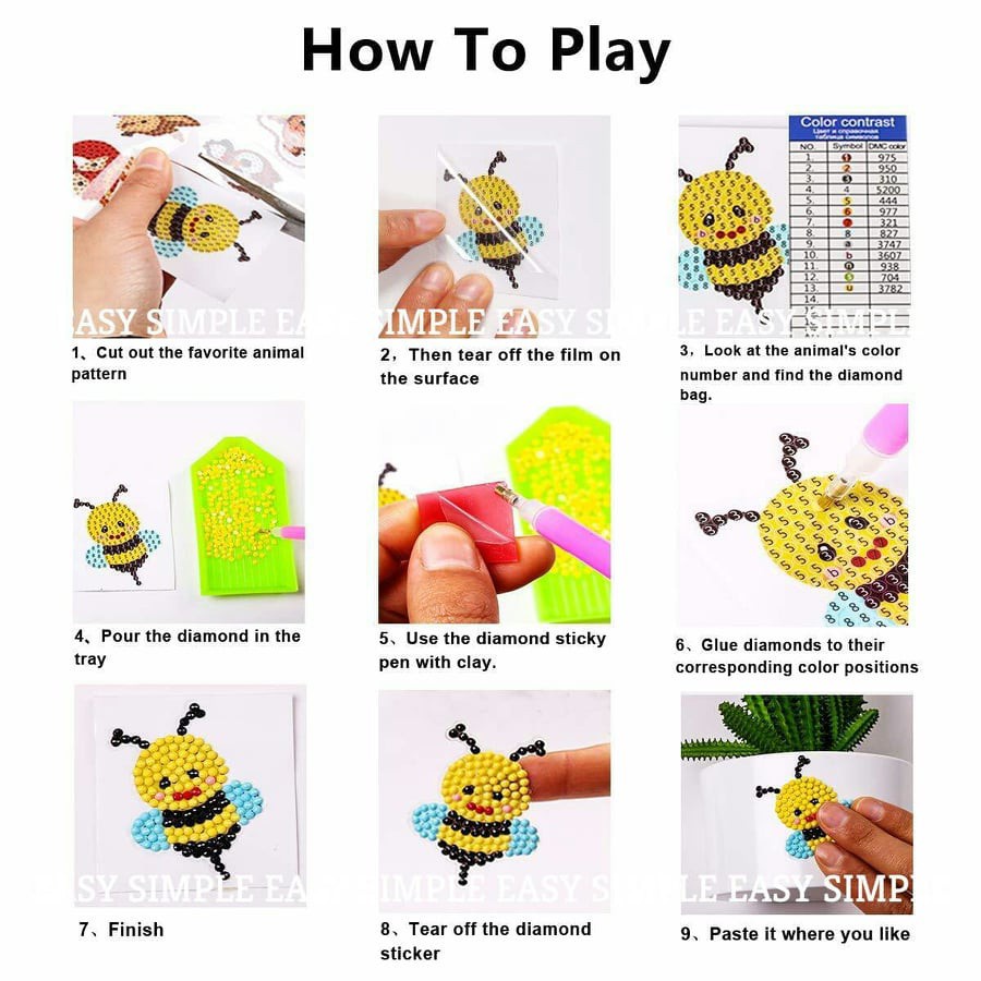 Bộ Tranh Đính Đá Tự Làm Họa Tiết Hoạt Hình Dễ Thương Cho Bé Tranh Đính Đá Giá Rẻ Tranh Đính Đá Dễ Thương Mini