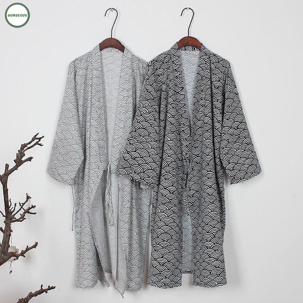 Áo Choàng Tắm, Tắm, Tay Dài, Vải Cotton, Dành Cho Nam