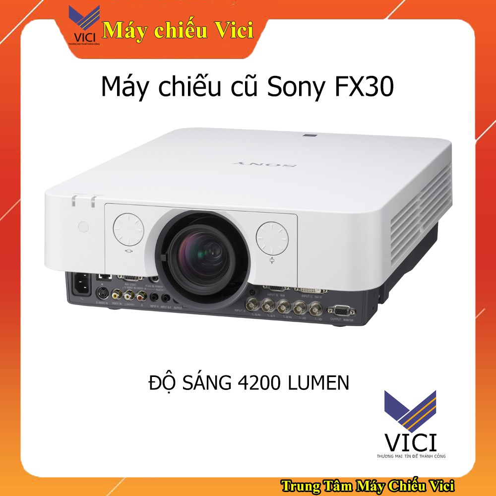 Máy chiếu cũ Sony VPL-FX30 cường độ sáng cao hàng like new. Tuổi thọ bóng đèn còn 1500 giờ sử dụng