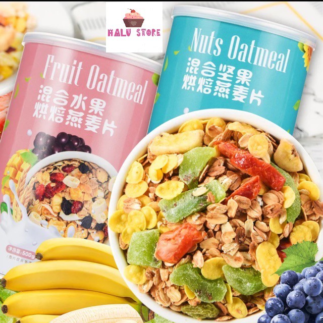 [Mã 77FMCGSALE1 giảm 10% đơn 250K] [ĂN KIÊNG] Ngũ cốc mix hoa quả hạt Oatmeal hộp 500g - Miêu Thượng Lan Đình Đài Loan | BigBuy360 - bigbuy360.vn