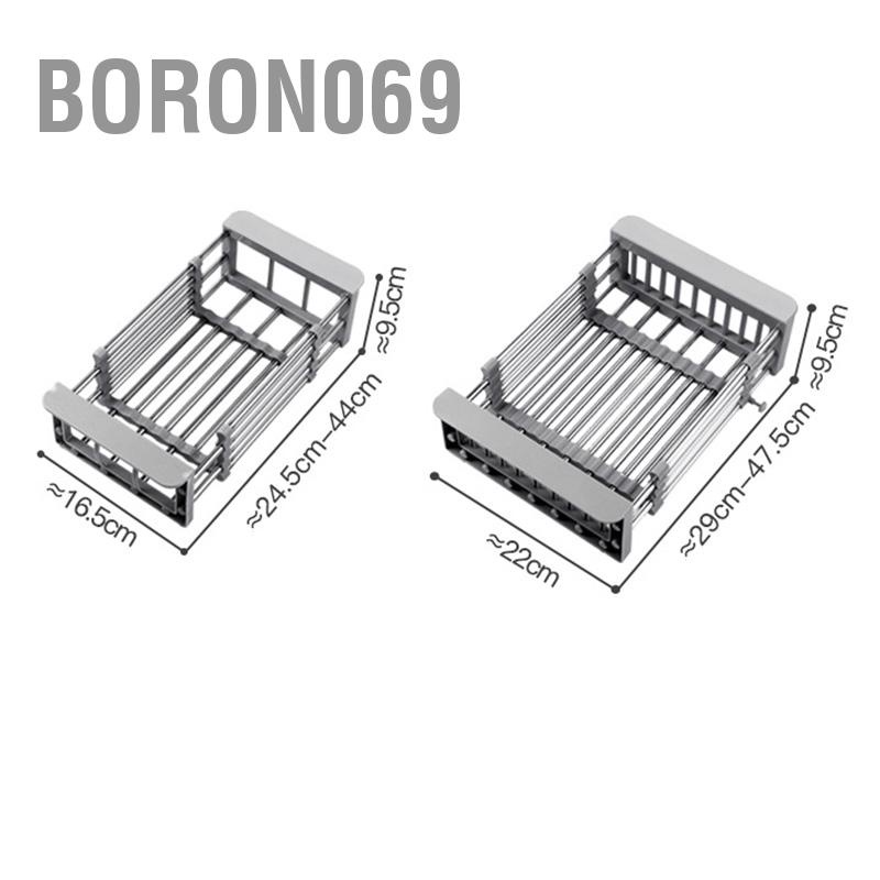 Trên bộ lọc bồn rửa Thiết kế bằng thép không gỉ có thể thu vào chịu tải mạnh Chậu chén cho các món ăn rau củ quả Boron069