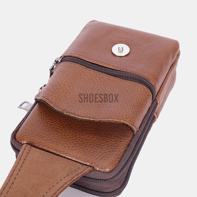 Men Durable Flap Magnetic Button Design Waist Bag Breathable Tasteless Belt Bag 6.5 Inch Phone Bag Crossbody Bags With Shoulder Strap