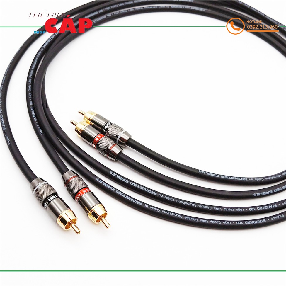 Bộ 02 Dây Tín Hiệu Audio RCA Chống Nhiễu Monster Standard 100 - Hàng Chính Hãng