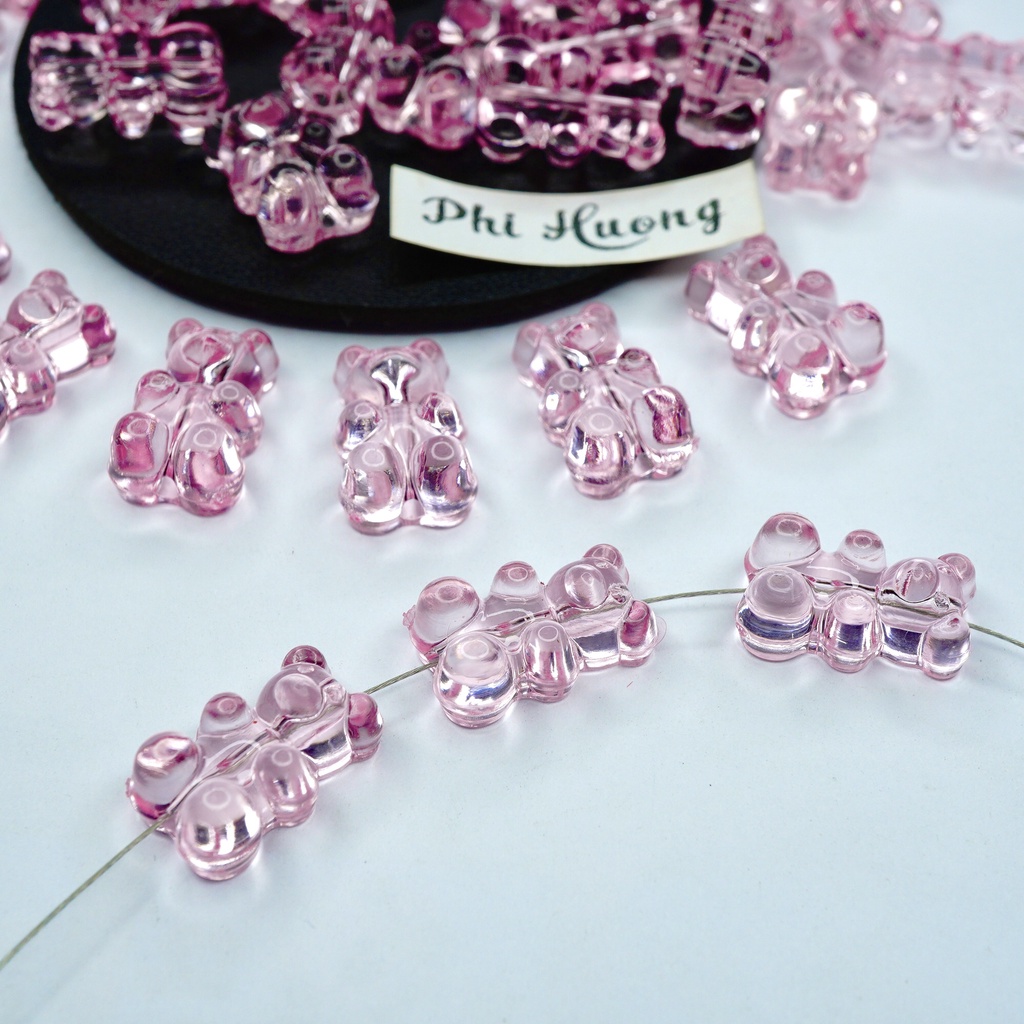 Gói 10g - 20g hạt cườm nhựa trong nhiều hình dạng xỏ vòng DIY