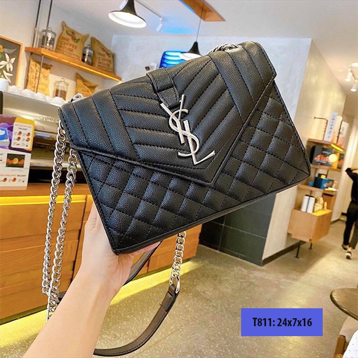 Túi Xách Nữ Đeo Chéo Đẹp Khoá YLS 2 Ngăn Quai Xích + Da Cực Hot TX11- tuixachnusi