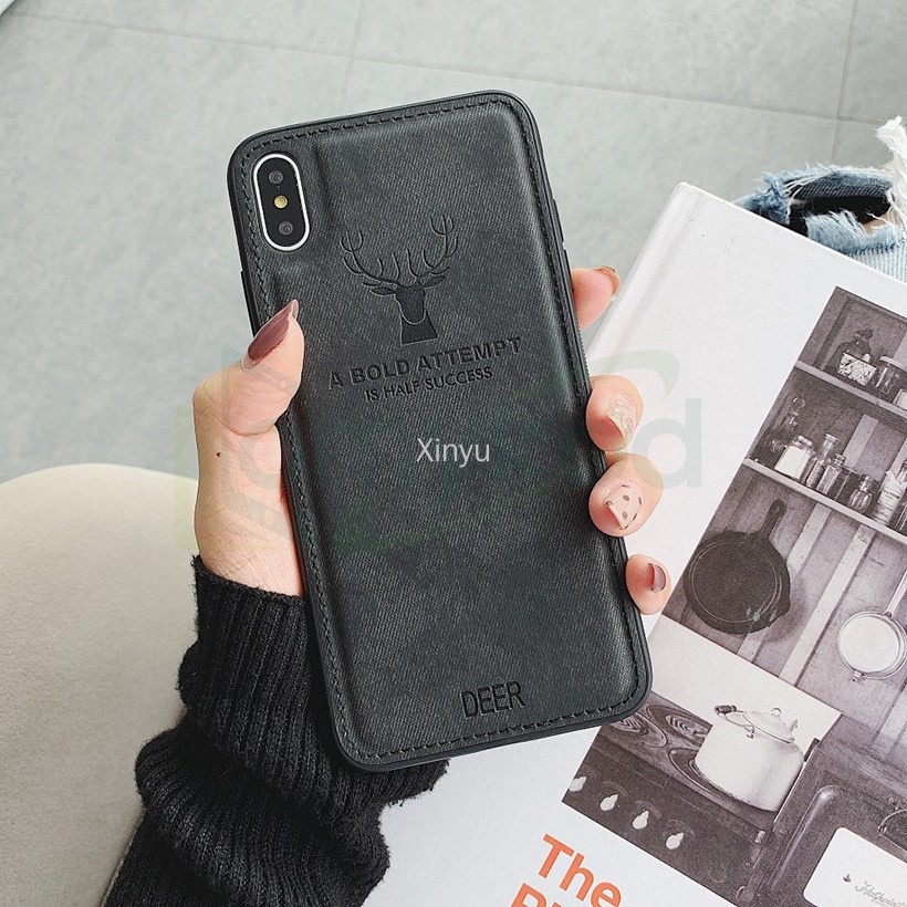 Ốp điện thoại bọc vải họa tiết chú nai cho Vivo 1901 1902 1903 1904 1905 1907 1909 1915