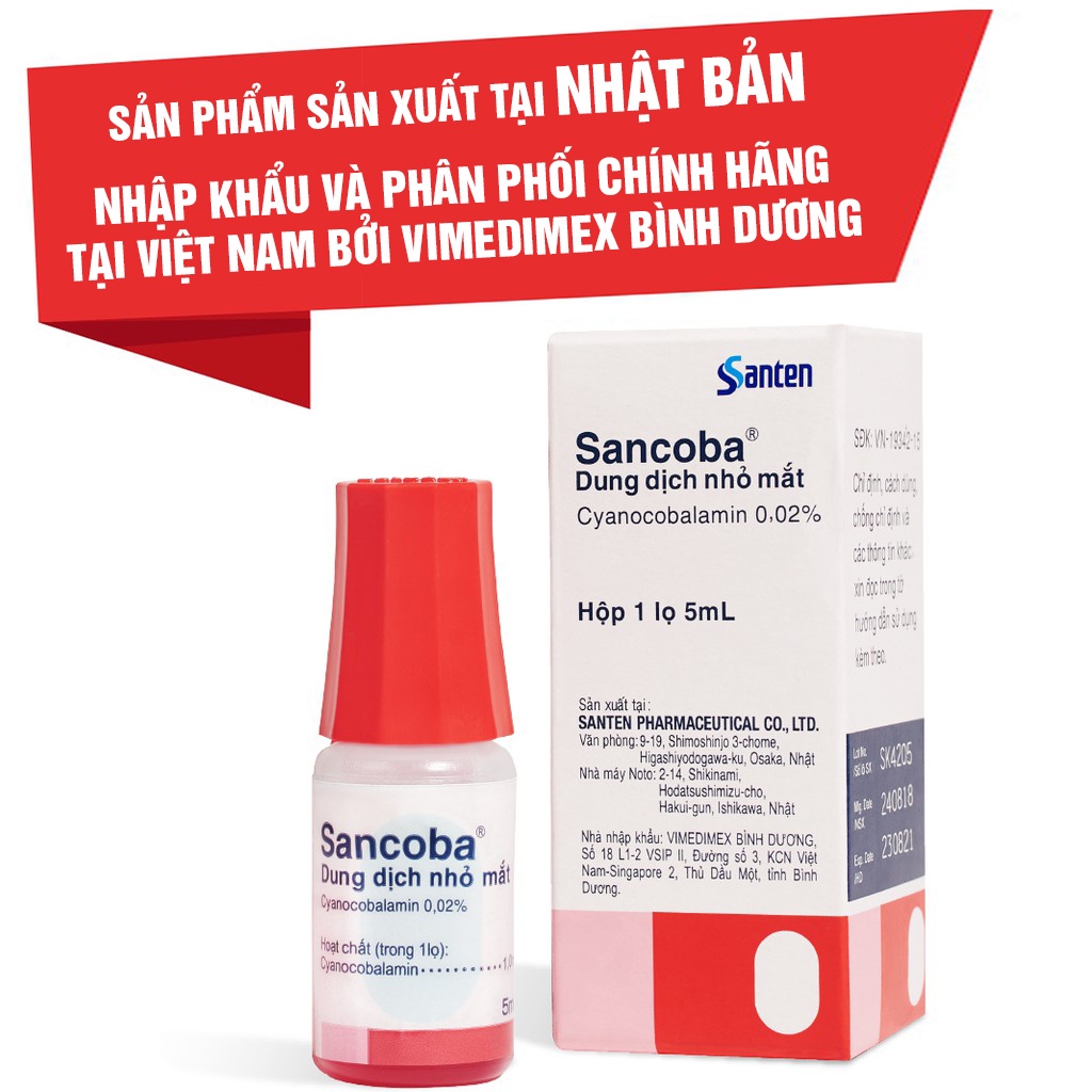 Nhỏ mắt sancoba - 5ml, Hỗ trợ phục hồi thị lực