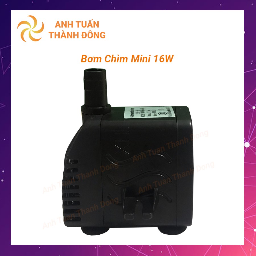 Bơm Chìm Mini 16W HS-16, Đẩy Cao 1.2m, Lưu Lượng Nước 800l/h, Điện áp AC 220V