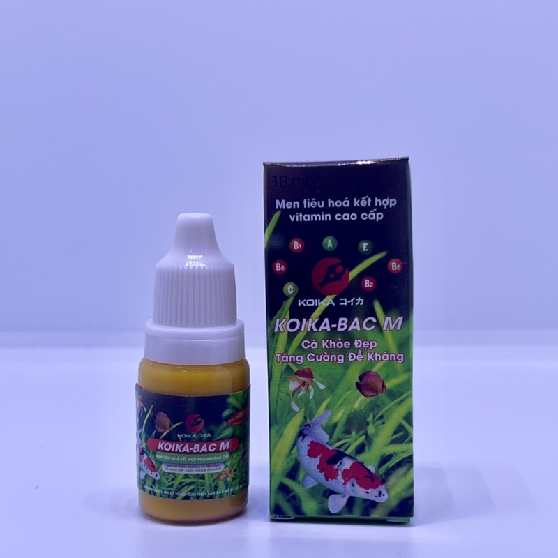 Koika BAC M - Men tiêu hóa kết hợp vitamin cao cấp giúp cá khỏe đẹp, tăng cường đề kháng (chai 10ml)