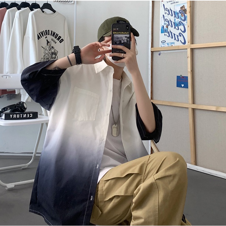 Áo Khoác Sơ Mi Dáng Rộng Phối Túi Cá Tính Thời Trang Hàn Quốc Cho Nam Simple Unisexthun Nam Chất KhoáC Gió Thể Thao Nam Nữ Unisex