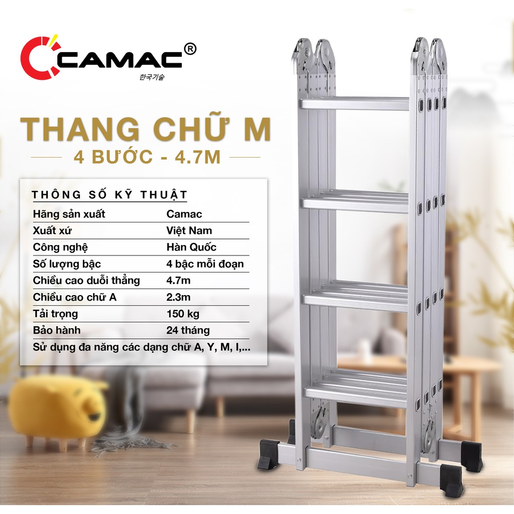 Thang chữ M 4M7 cao cấp đa năng tiện ích cho người sử dụng bảo hành 24 tháng hàng chính hãng