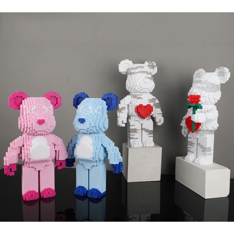 Xếp hình Gấu Bearbrick ironman jinx phi hành gia 36cm lắp ráp mô hình cỡ lớn bear brick nanoblocks nano 3d