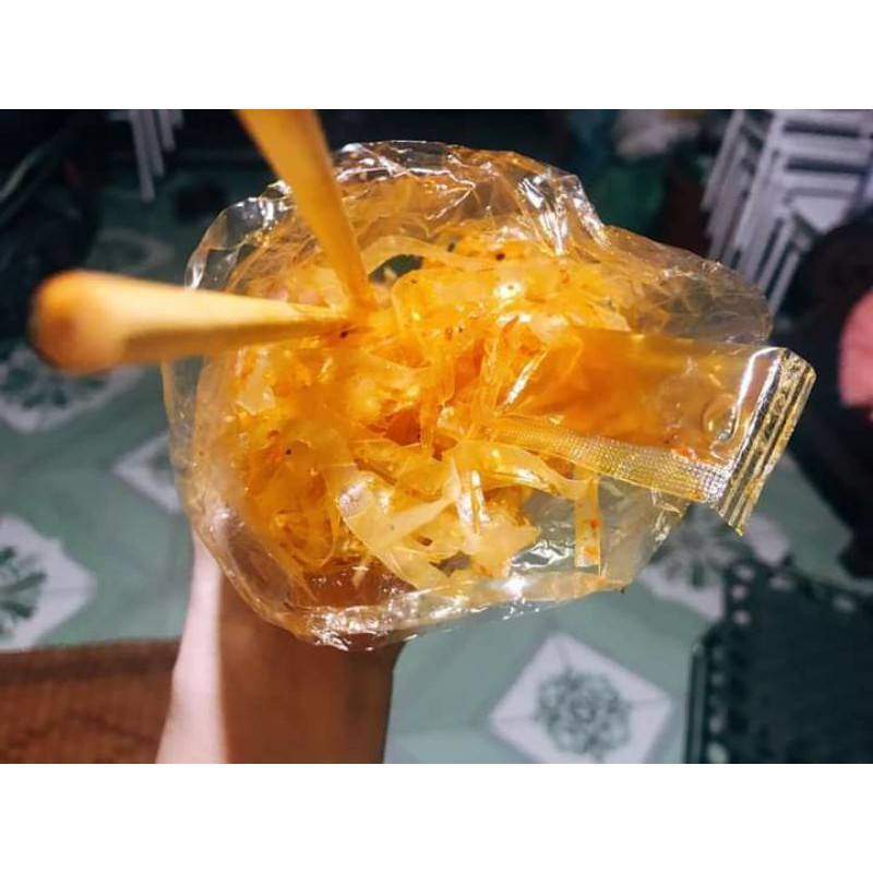 13 - 14 bị bánh tráng trộn sợi + sốt me kèm đũa