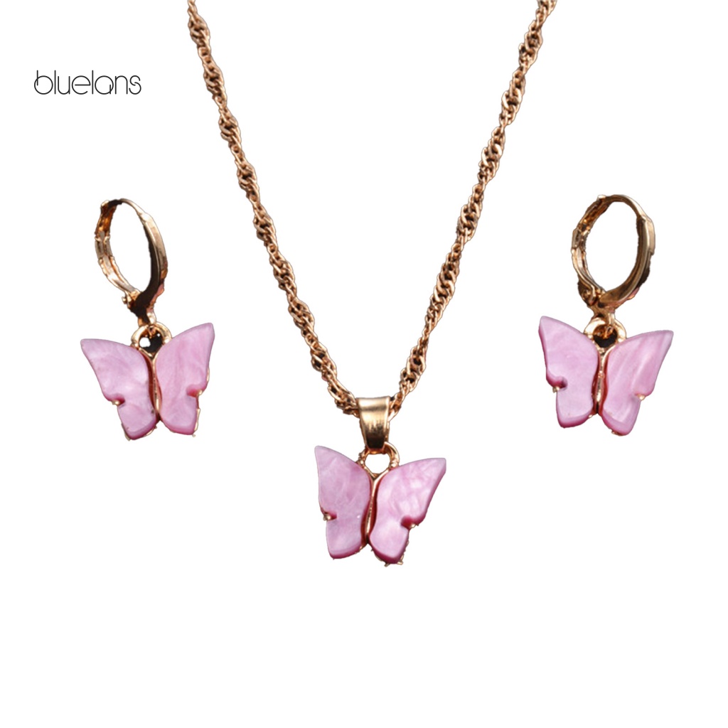 Bộ Vòng cổ + Bông Tai Bằng Hợp Kim Hình Giọt Nước Cho Nữ