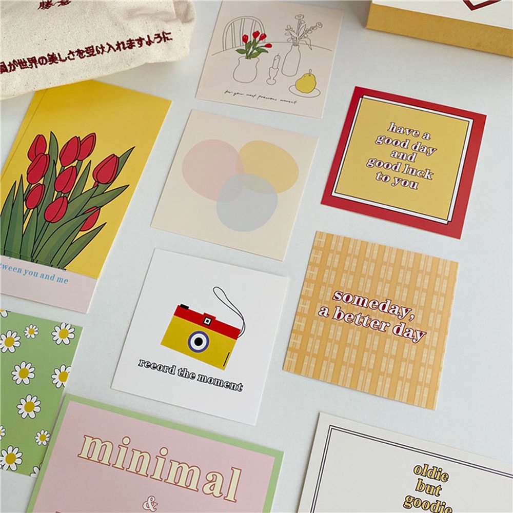 Bộ 13 tấm thẻ dán tường hình hoa tulip màu sắc dùng trang trí độc đáo