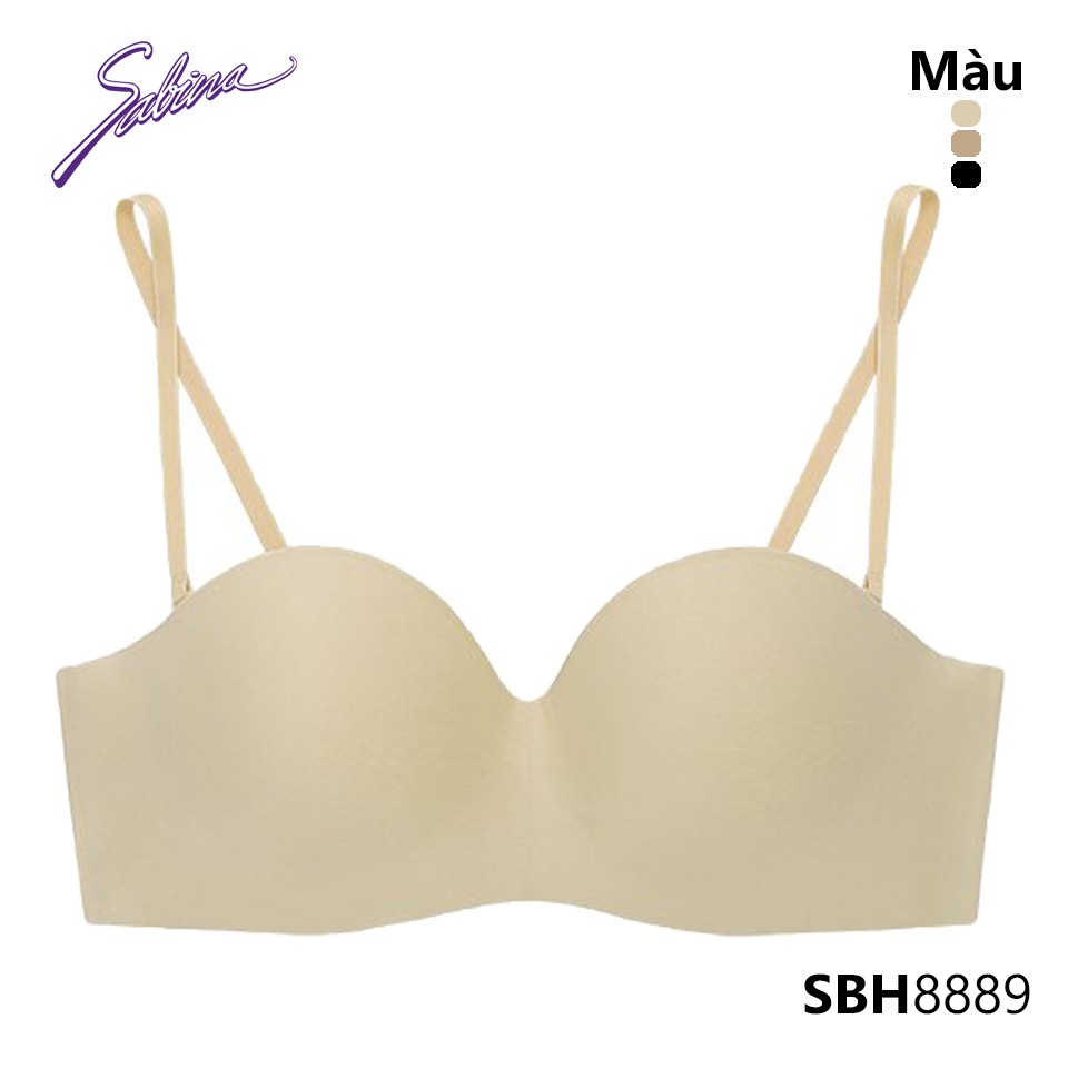 [Mã WABRR giảm 40k đơn 199k] Áo Lót Cúp Ngang Không Gọng Mút Vừa Có Gọng Màu Trơn Soft Doomm Body Bra By Sabina SBH8889