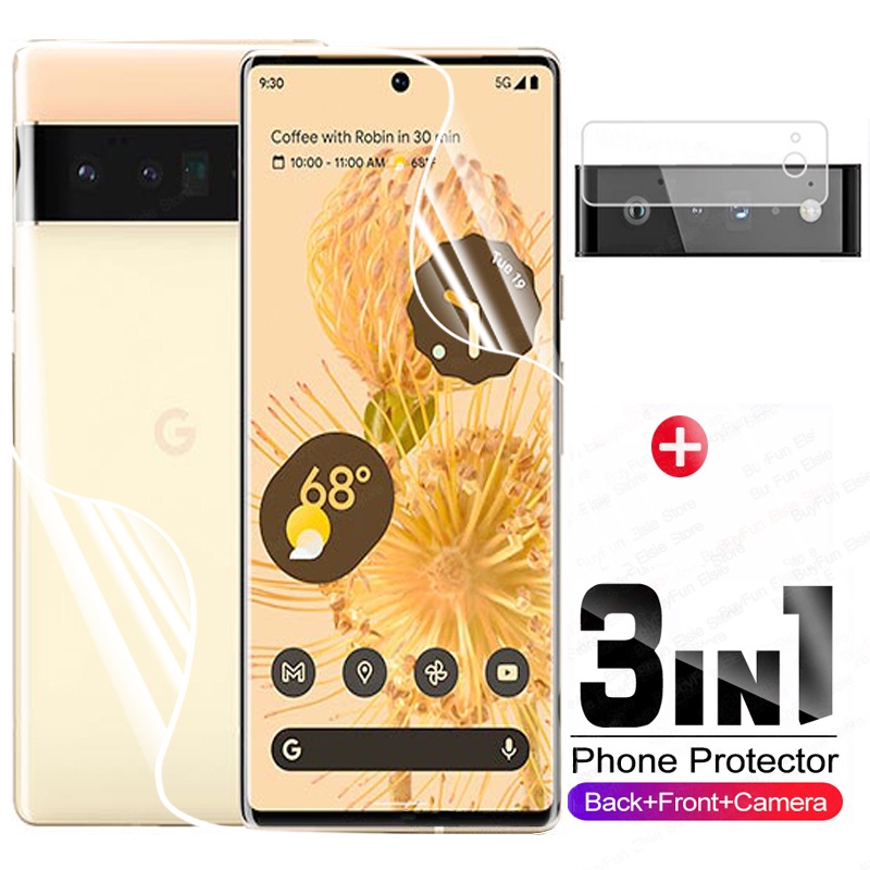 Miếng dán bảo vệ màn hình mặt sau và camera điện thoại 3 trong 1 dành cho Google Pixel 6 Pro Pixel 6 (Có bán lẻ)