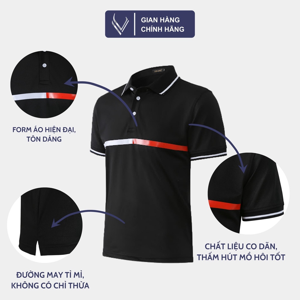 Áo polo nam VERATINO dáng thể thao cotton thoáng mát