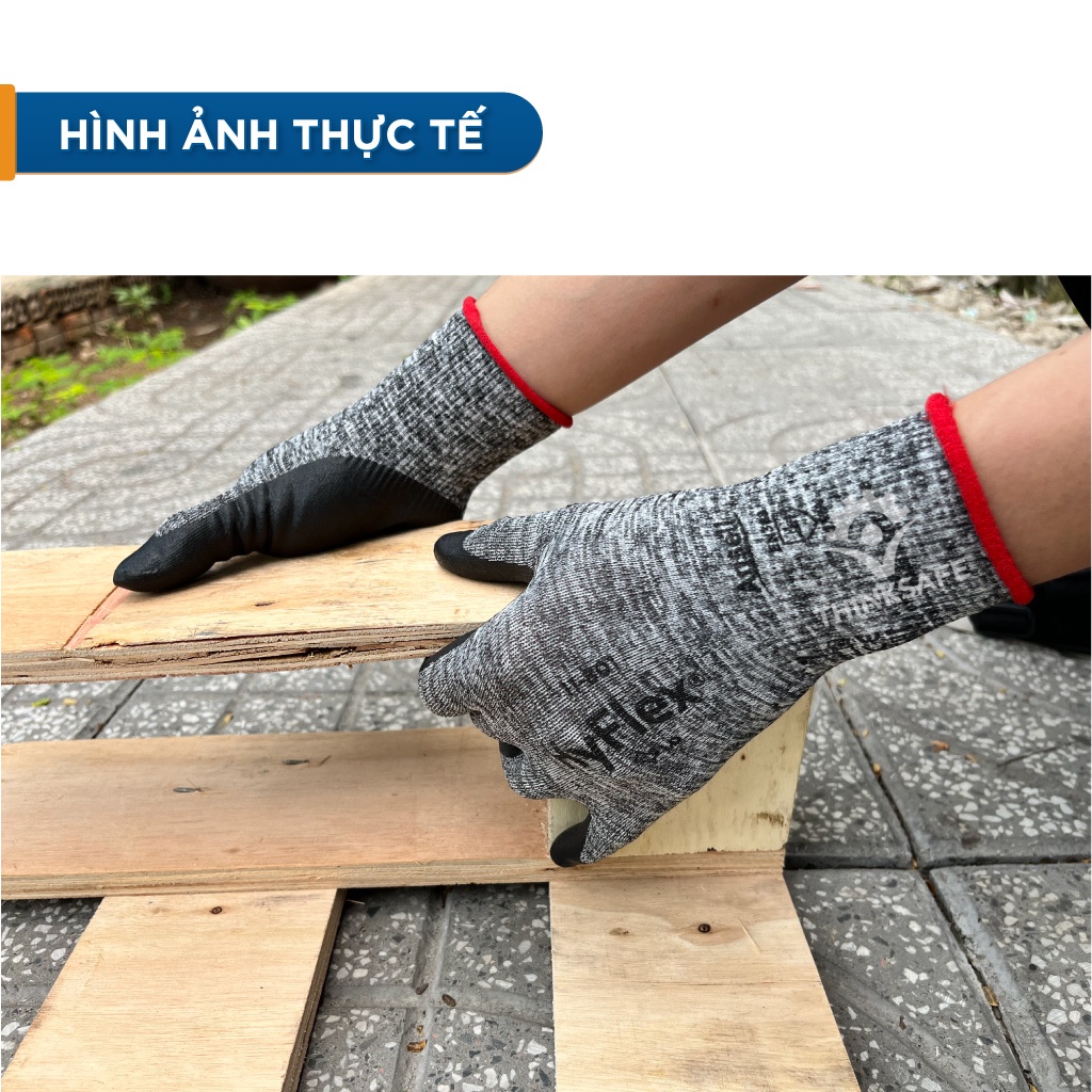 Găng tay đa dụng Hyflex 11-801 phủ Nitrile ôm tay, chống dầu mỡ, găng tay lao động đa năng - THINKSAFE