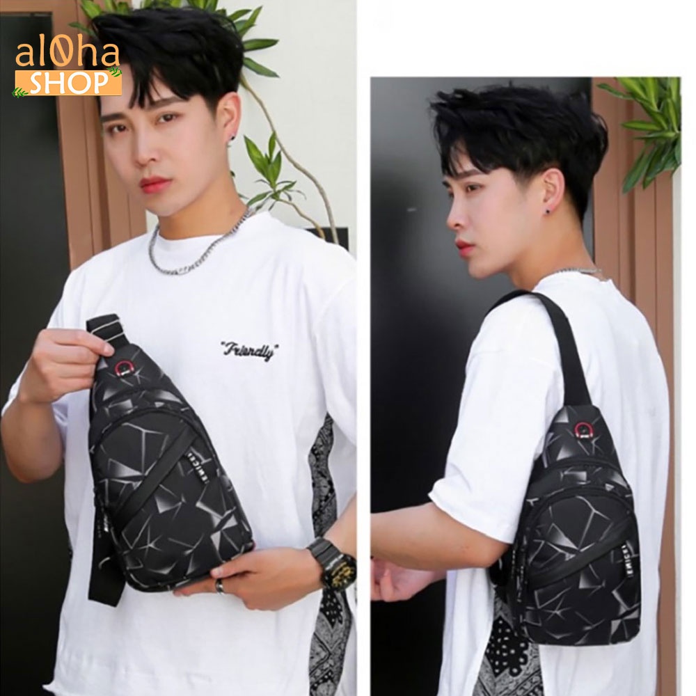 Túi đeo chéo vải Canvas T0166 unisex nam nữ phong cách trẻ trung Hàn