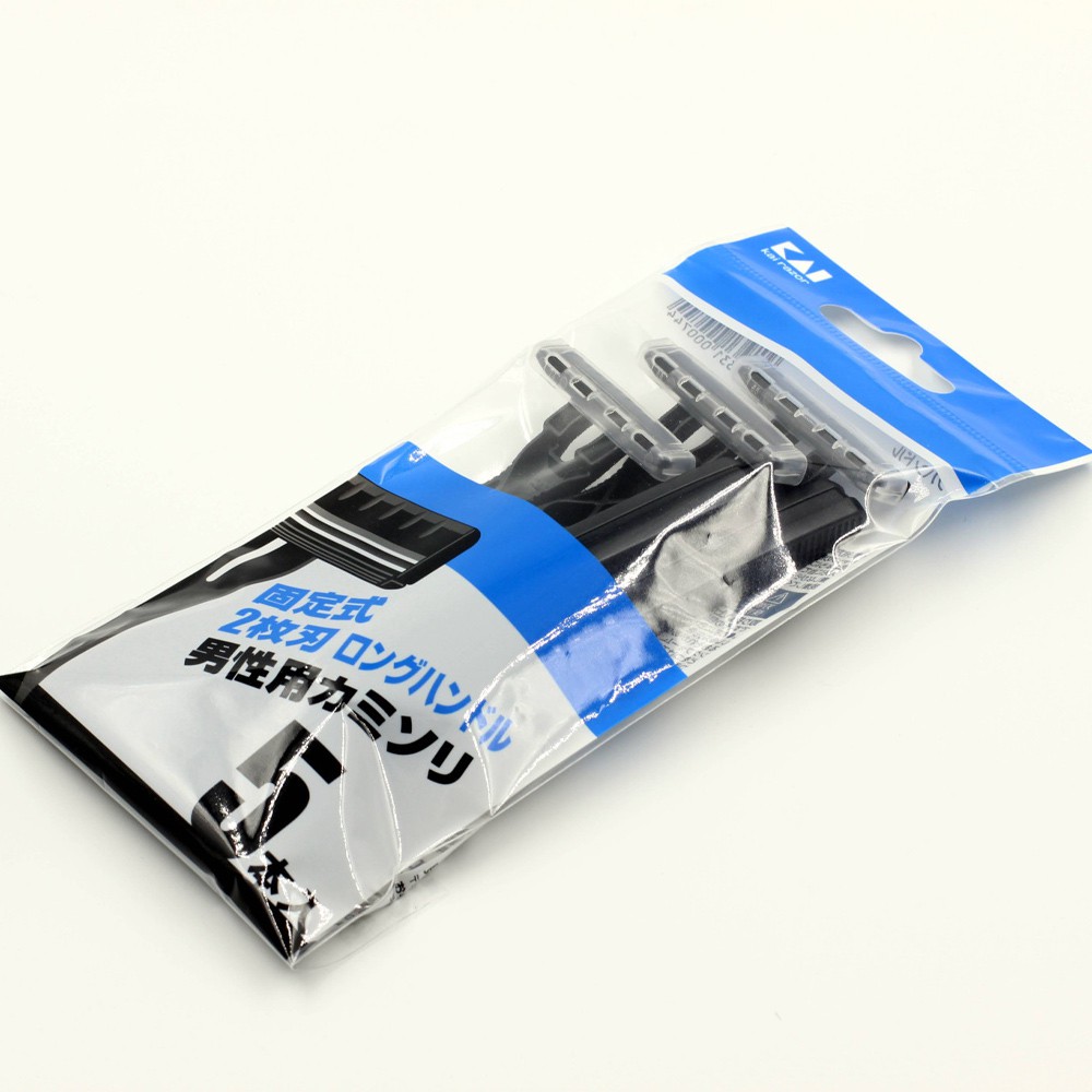 Set Dao Cạo Râu KAI 2 Lưỡi Kép Màu Đen 5 Cái