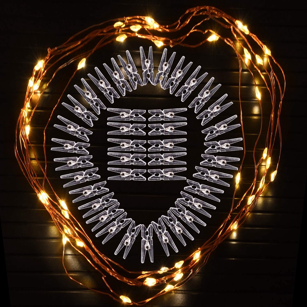 Dây đèn thần tiên kẹp 10M 50 kèm kẹp ảnh trang trí phòng tiệc trang trí