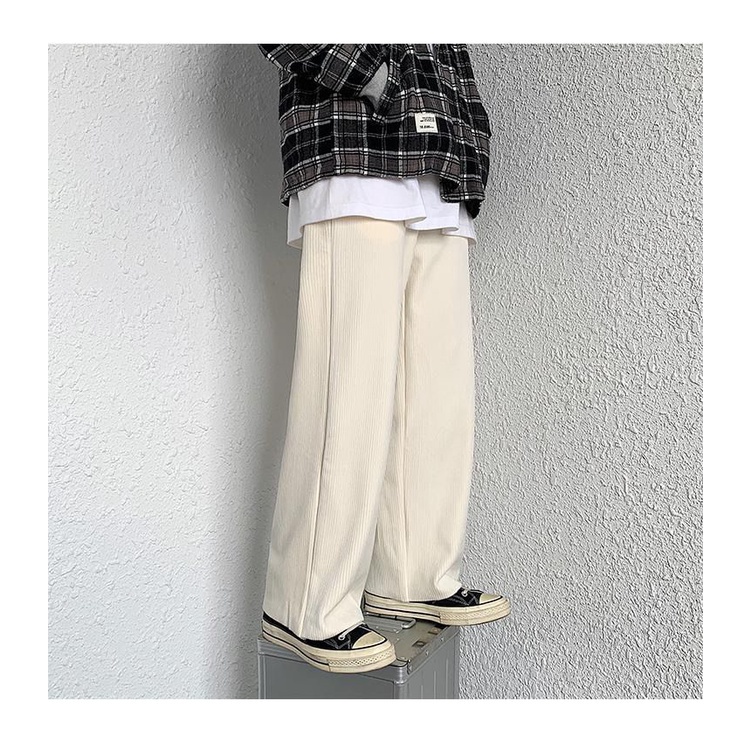 Quần dài ống rộng lót nhung phong cách Hàn Quốc thời trang cho nam